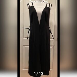 Bcbgmaxazria long vest dress tunic overalls black L